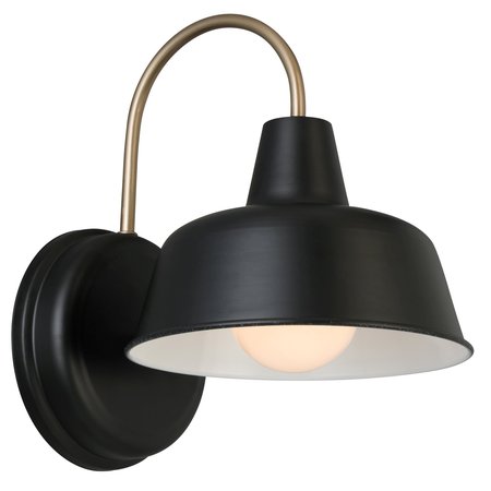 Design House Mason Matte Black and Gold Outdoor Wall Mount Barn Light Sconce 588285